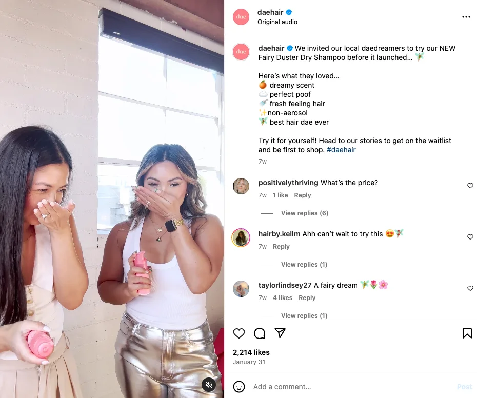 Local customers are invited to test out an upcoming Dae Hair product.